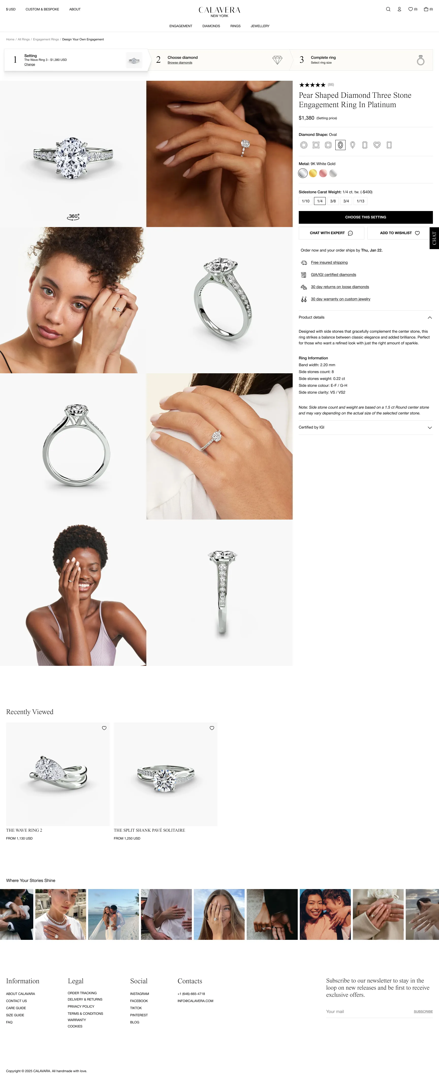 Calavera single ring setting page